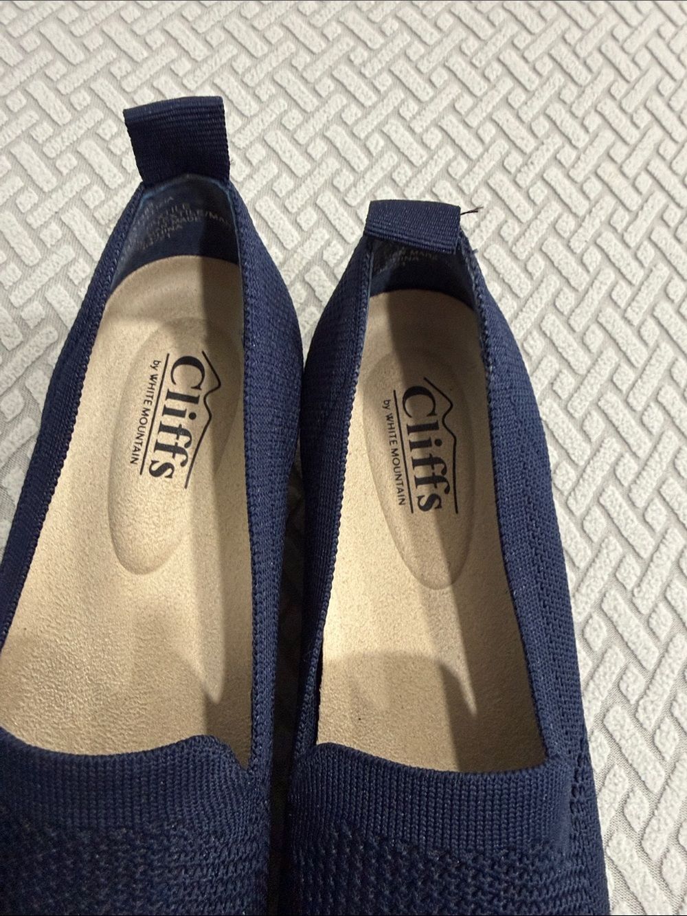 Cliffs by WHITE MOUNTAIN Navy Knit Slip-On Loafers Size 6.5 Chic Breathable - Picture 3 of 11
